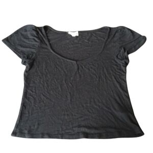 PST LOS ANGELES RIBBED BLACK TOP
